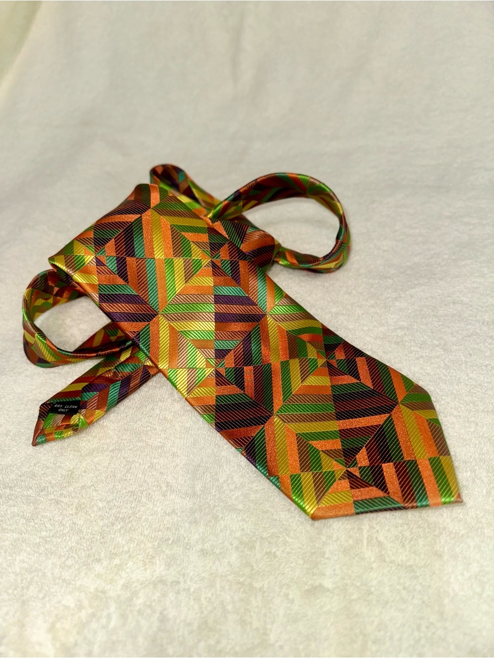Verse 9 Maurizio Silk Tie Haute Couture Geometric Multi Color Abstract Necktie